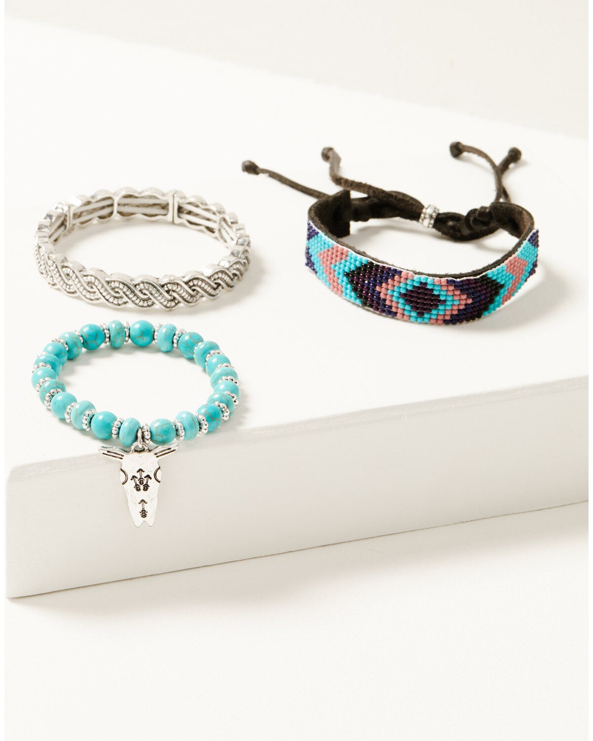Idyllwind Women's Sloan Beaded & Silver Bracelet Set, Silver, hi-res