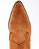 Image #6 - Dan Post Women's Embroidered Inlay Suede Fashion Booties - Snip Toe, Tan, hi-res