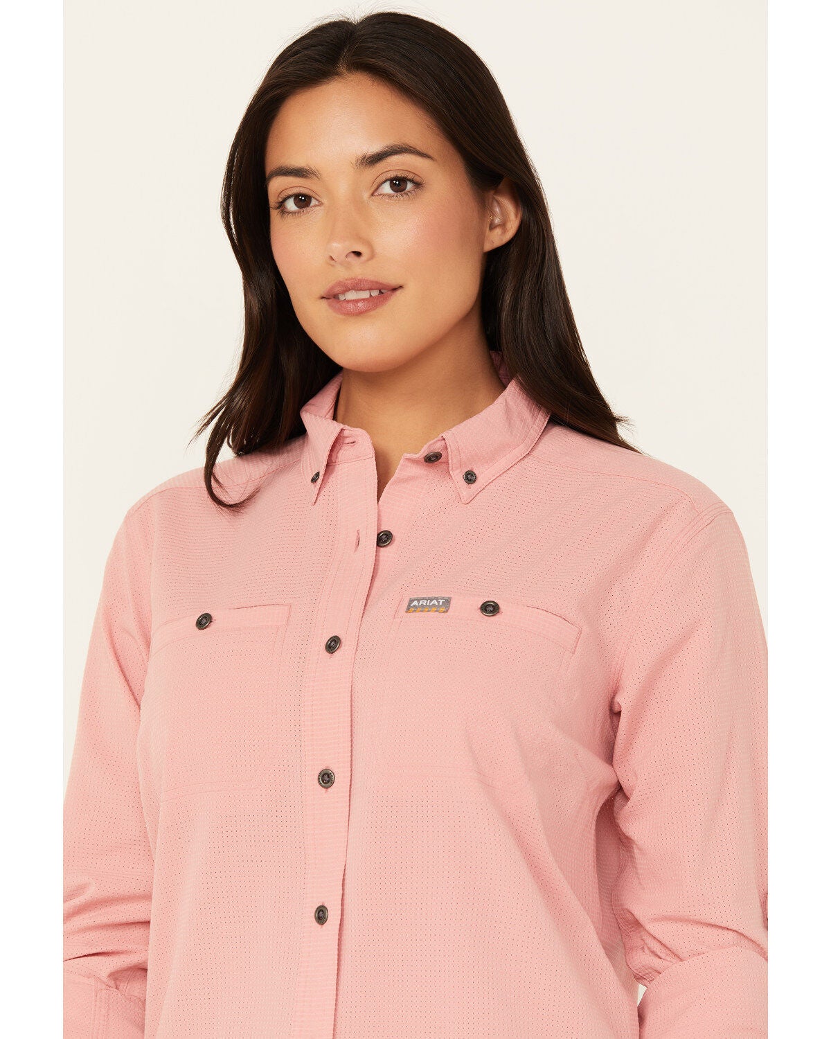 Image #2 - Ariat Women's Rebar Made Tough Long Sleeve Button-Down Work Shirt, , hi-res