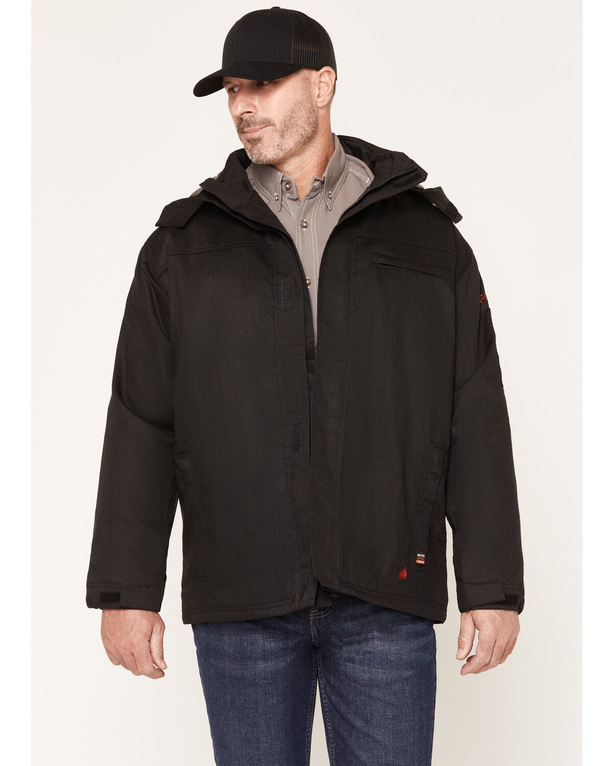 Forge Workwear Men's FR Insulated Ripstop Jacket, Black, hi-res