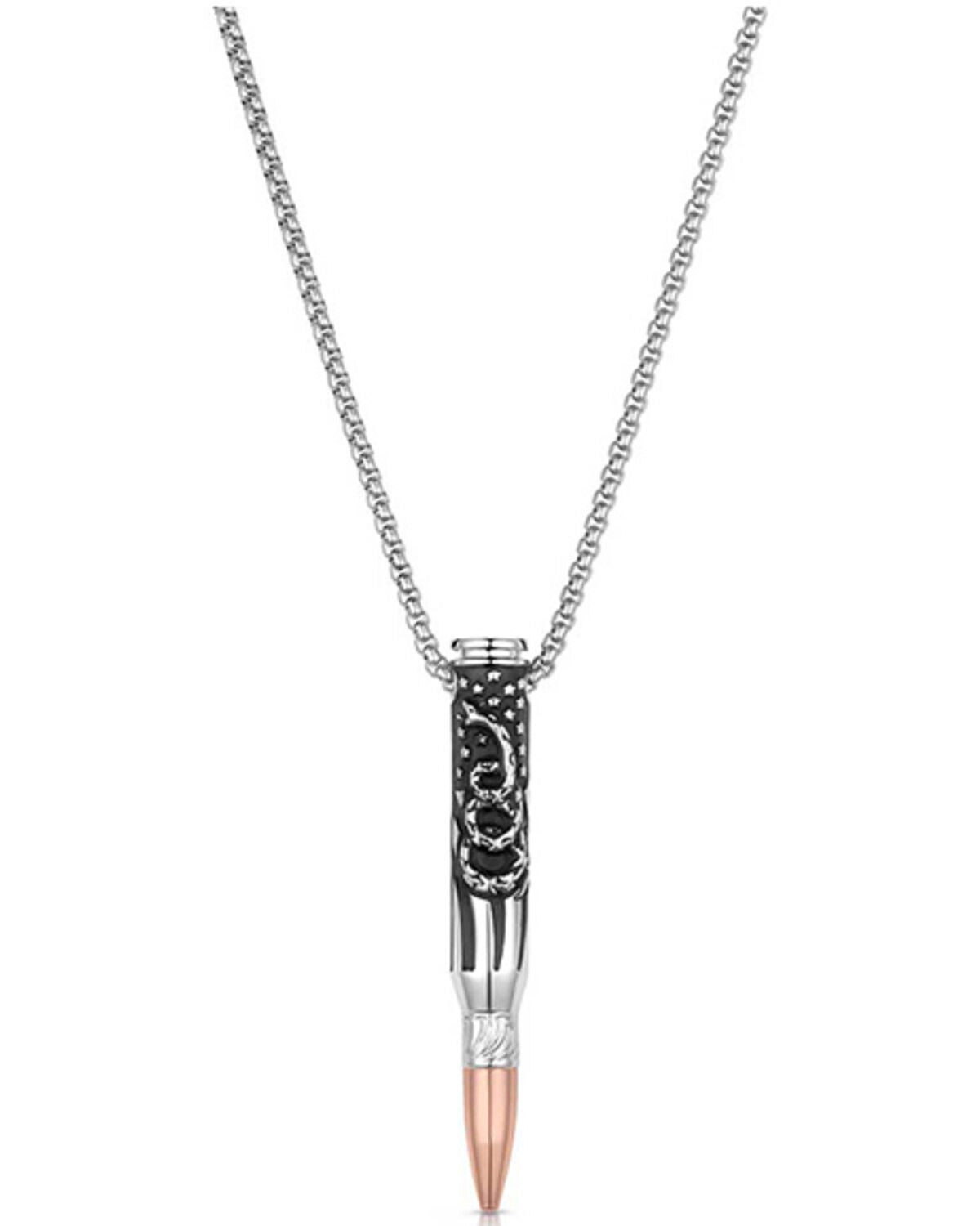 Montana Silversmiths Men's Bullet Necklace, Silver, hi-res