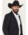 Image #2 - Panhandle Men's Tonal Plaid Print Slim Sportcoat, Black, hi-res