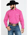 Image #1 - Wrangler Men's Tough Enough To Wear Pink Geo Print Long Sleeve Western Shirt , , hi-res