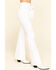 Flying Tomato Women's Tie Front Flare Jeans, White, hi-res