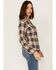 Image #2 - Cleo + Wolf Women's Plaid Print Blouse, Blush, hi-res