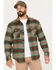 Brixton Men's Bowery Plaid Print Long Sleeve Button-Down Flannel Shirt, Olive, hi-res