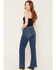 Image #3 - Vervet Women's Dark Wash High Rise Wide Leg Denim Jeans, Dark Wash, hi-res