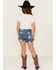 Image #3 - Rock & Roll Denim Girls' Medium Wash Denim Star Print Shorts, Medium Wash, hi-res