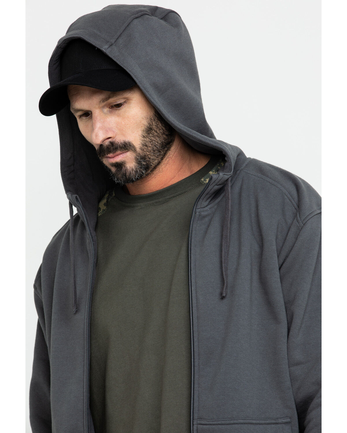 Image #5 - Ariat Men's Gray Rebar All-Weather Full Zip Work Hooded Sweatshirt - Big & Tall, , hi-res