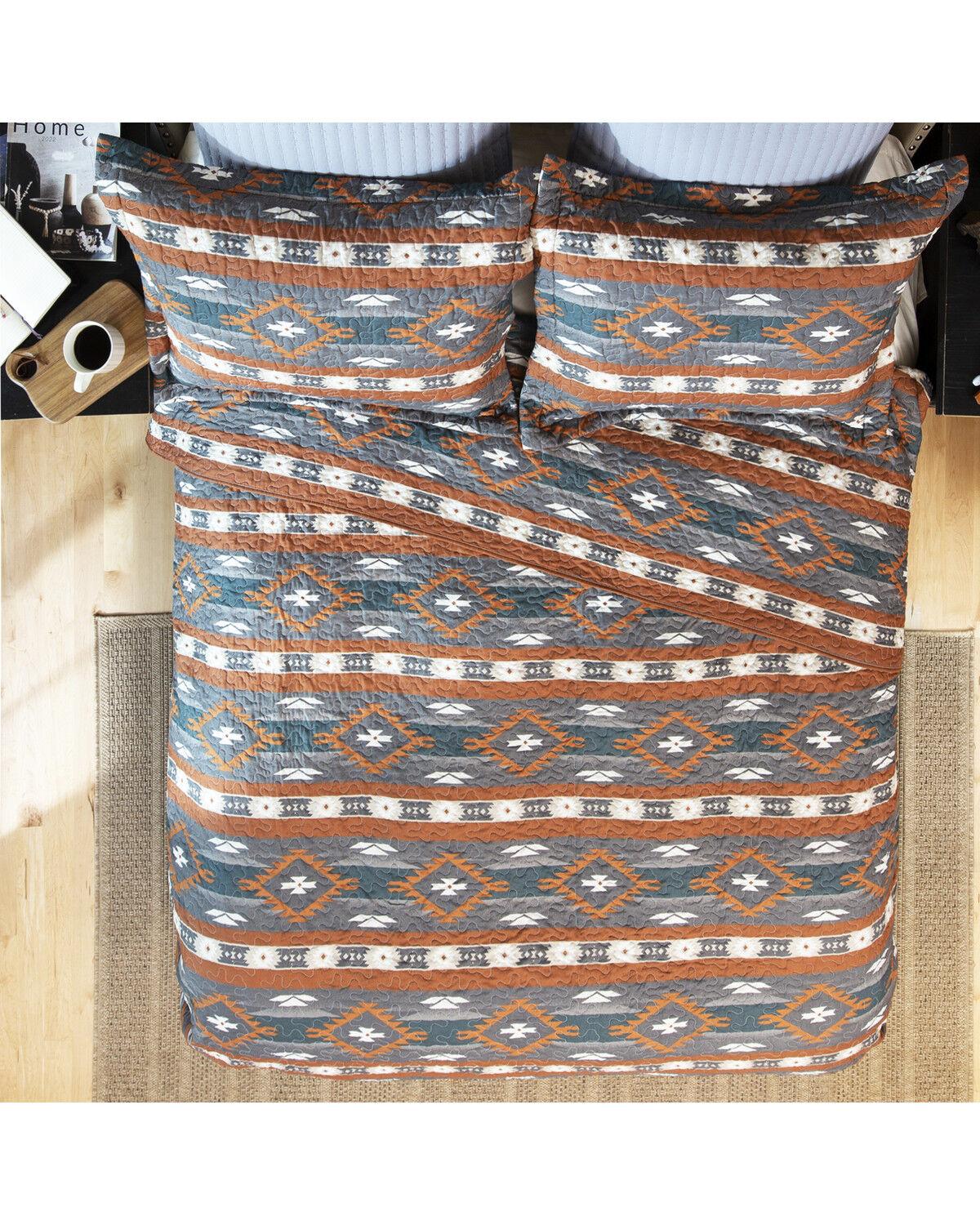 Image #2 - Carstens Home Wrangler Checotah Queen Quilt Set - 3 Piece, Multi, hi-res