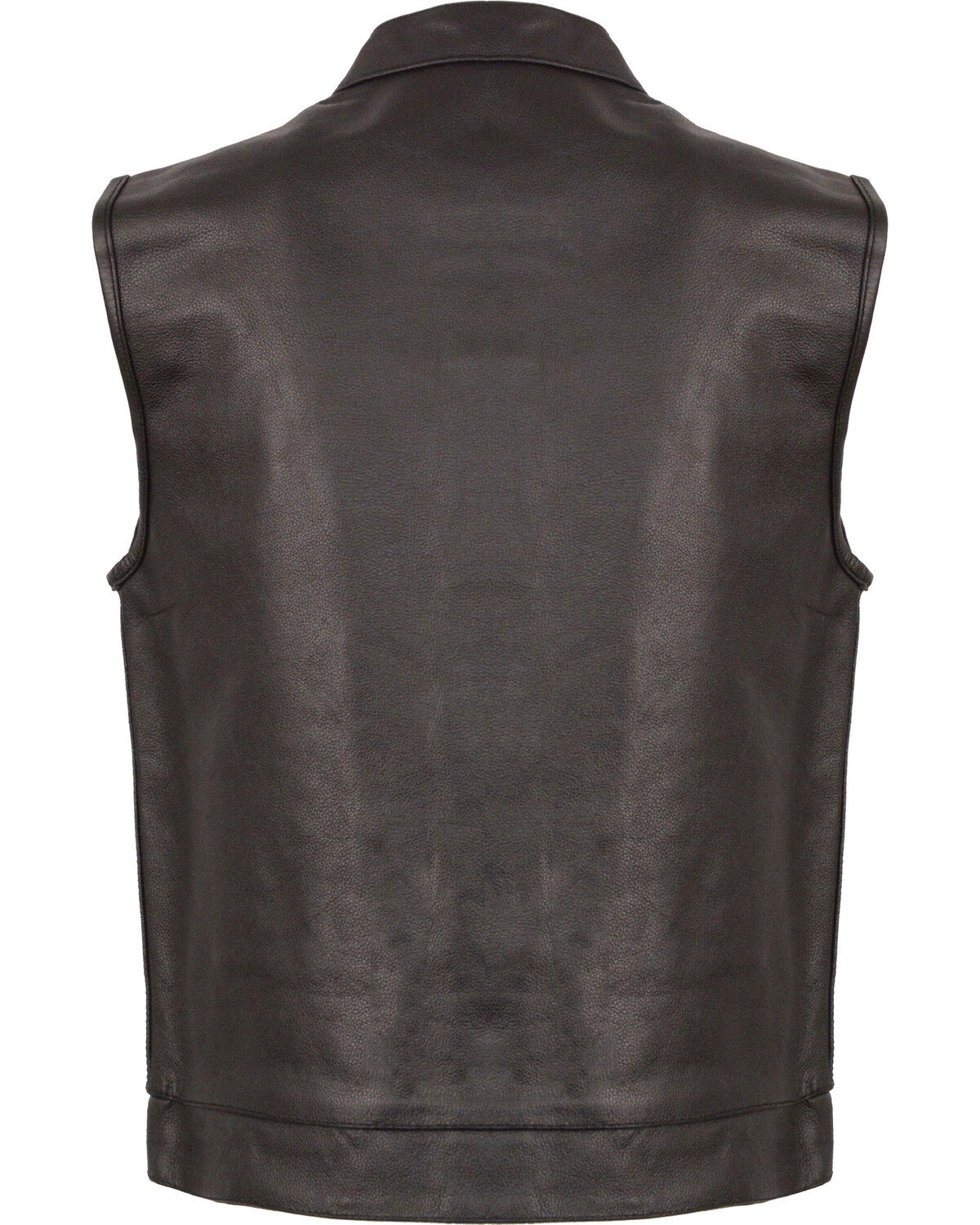 Image #2 - Milwaukee Leather Men's Black Open Neck Club Style Vest - Big 5X, Black, hi-res
