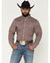 Image #1 - RANK 45&reg; Men's Sunburst Geo Print Long Sleeve Button-Down Western Shirt, Chilli, hi-res