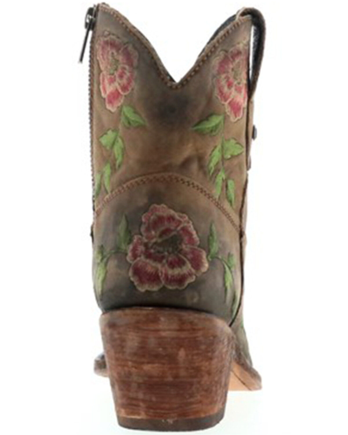Image #5 - Caborca Silver by Liberty Black Women's Embroidered Floral Western Booties - Round Toe, Tan, hi-res