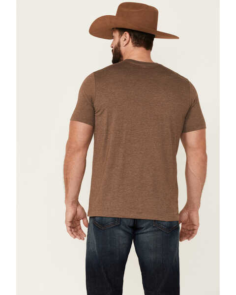 Rodeo Ranch Men's Heather Brown Outdoors Graphic Short Sleeve T-Shirt , Brown, hi-res