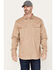 Hawx Men's FR Solid Long Sleeve Button Down Woven Work Shirt - Big & Tall, Beige/khaki, hi-res