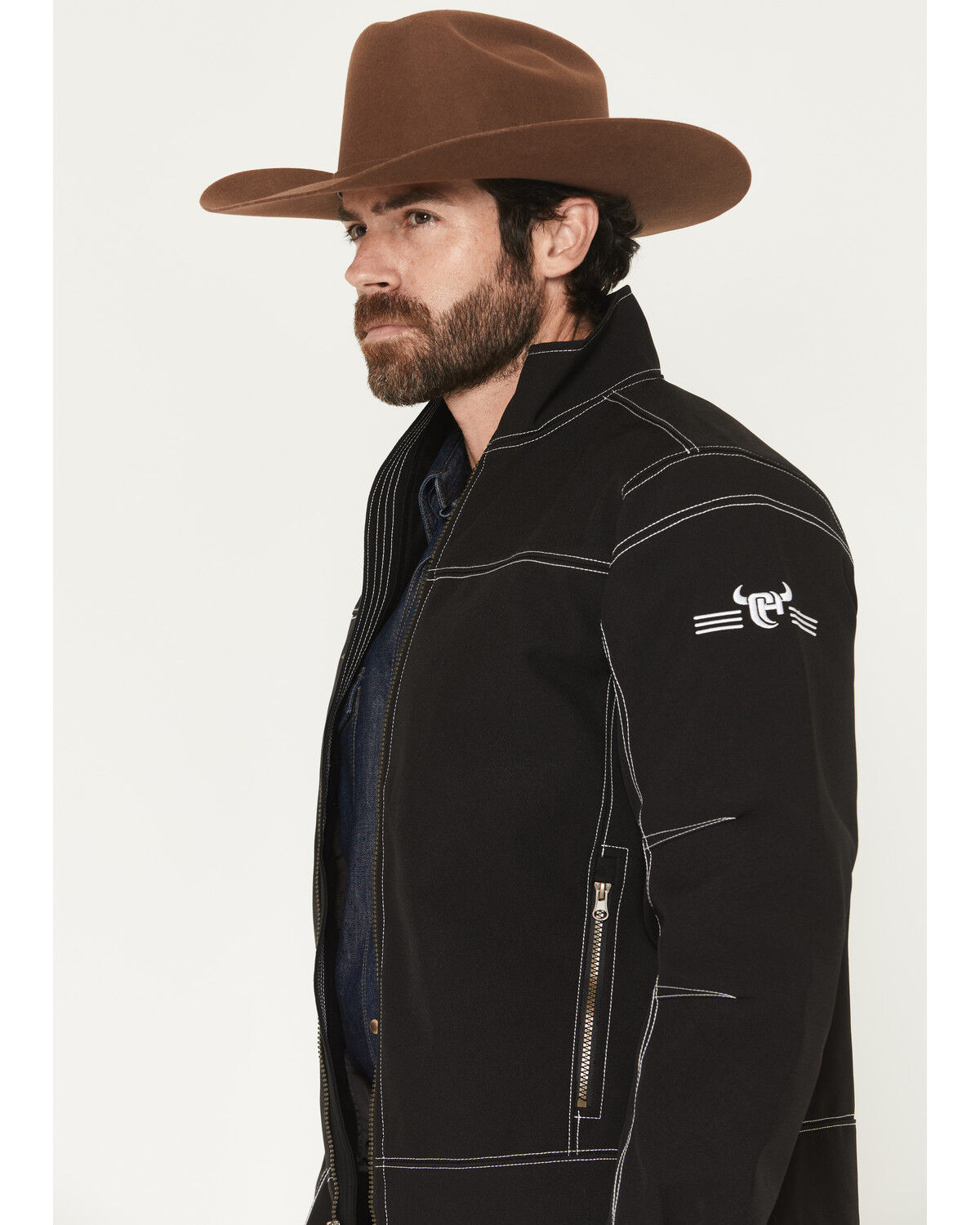 Image #2 - Cowboy Hardware Men's Woodsman Softshell Jacket, Black, hi-res