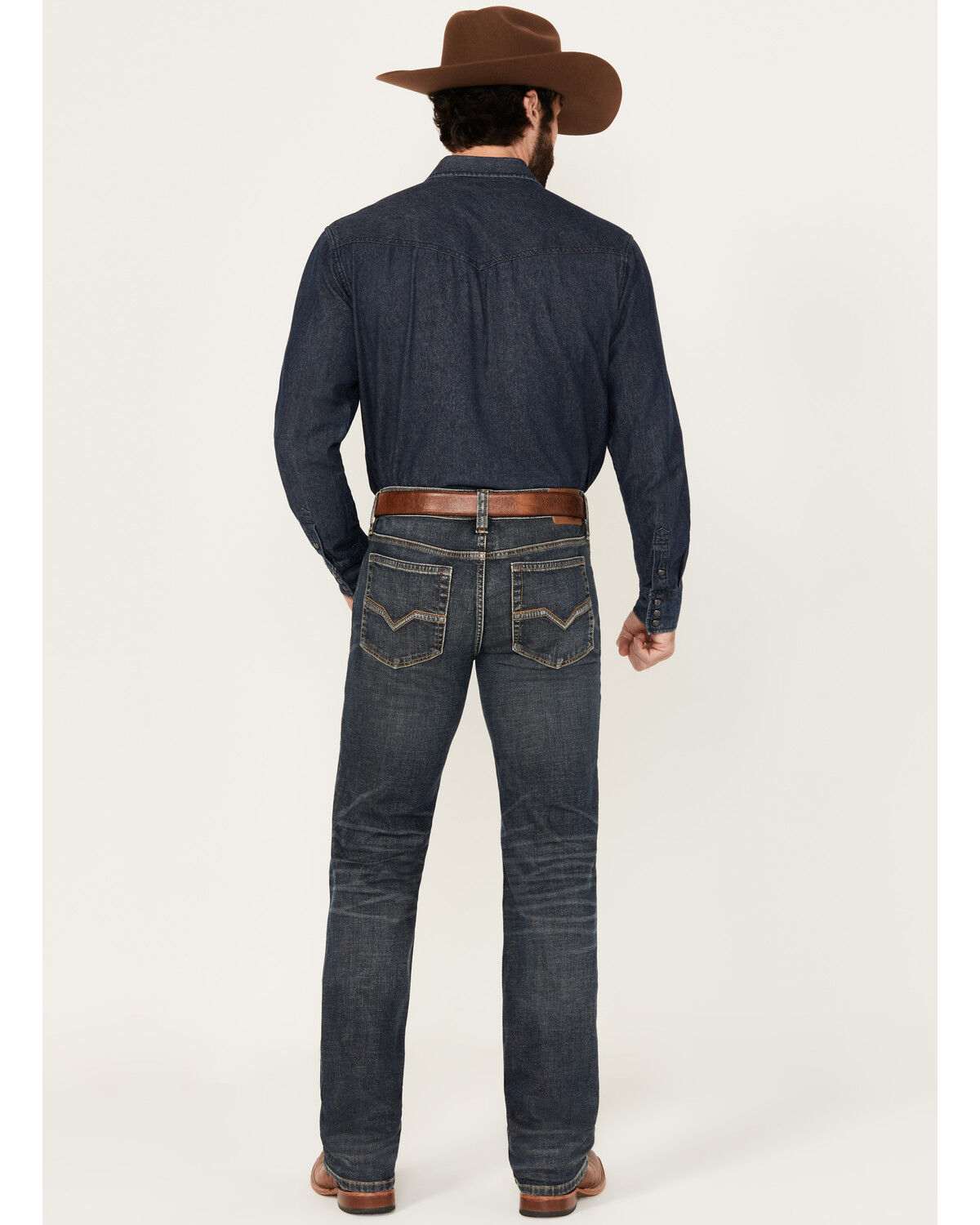Image #3 - Moonshine Spirit Men's Pantera Wash Decker Slim Straight Stretch Denim Jeans, Dark Wash, hi-res