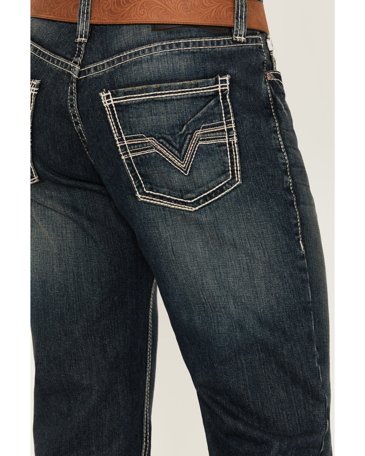 Product Name:  Rock & Roll Denim Men's Double Barrel Medium Vintage Wash Relaxed Bootcut Rigid Jeans