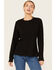 Image #1 - Lucky Brand Workwear Women's Long Sleeve Ribbed Henley Shirt, Black, hi-res