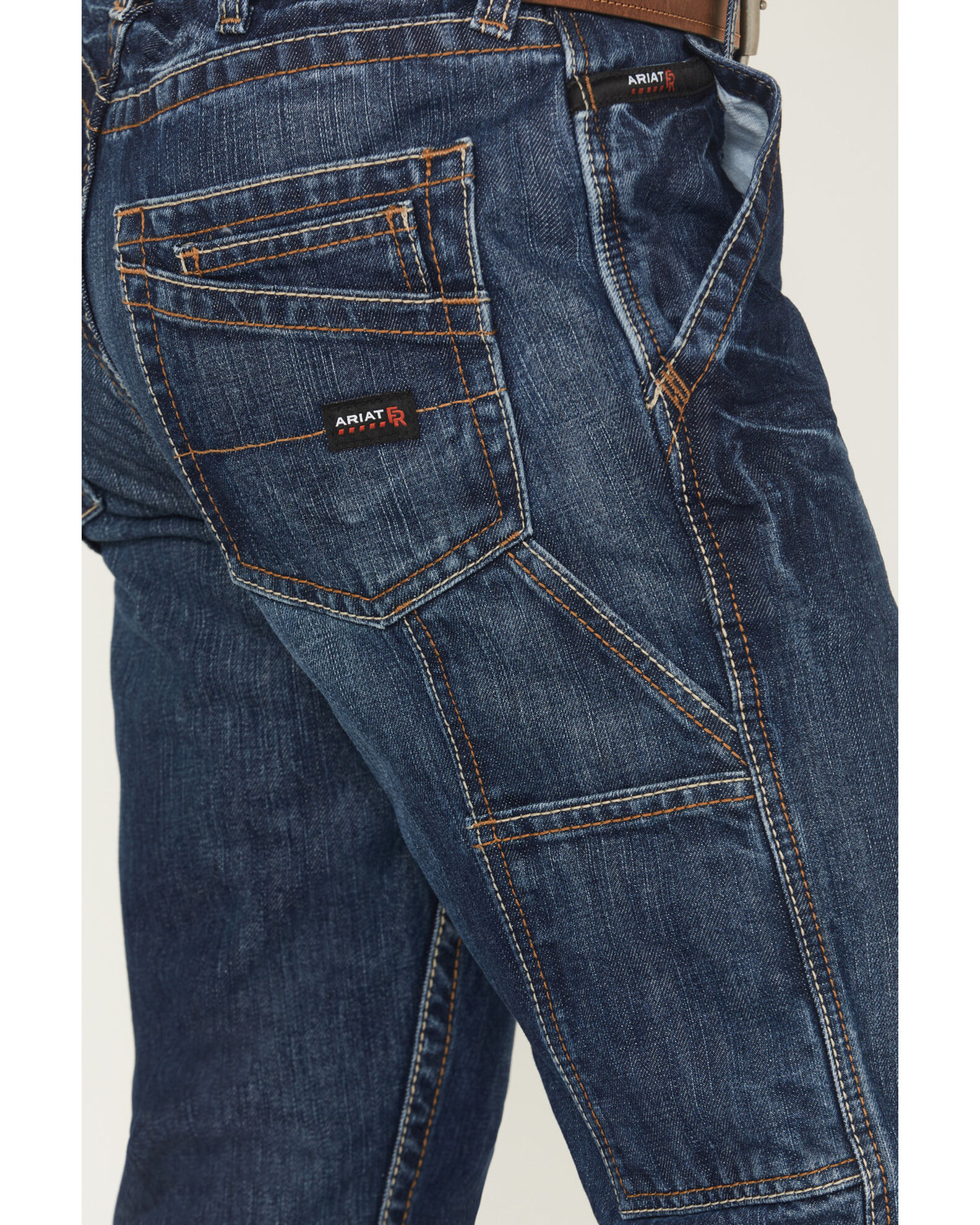 Image #7 - Ariat Men's FR M4 Workhorse Relaxed Fit Pants, Denim, hi-res