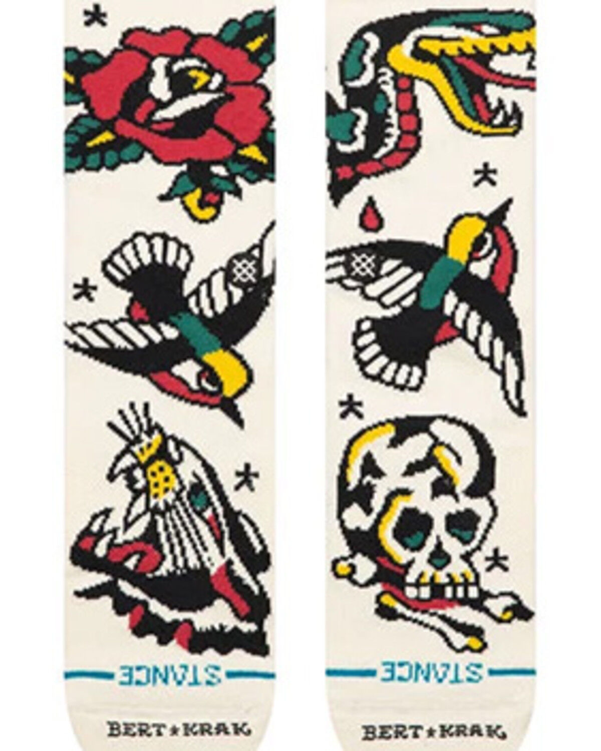 Image #2 - Stance Men's Flash Crew Socks, Cream, hi-res