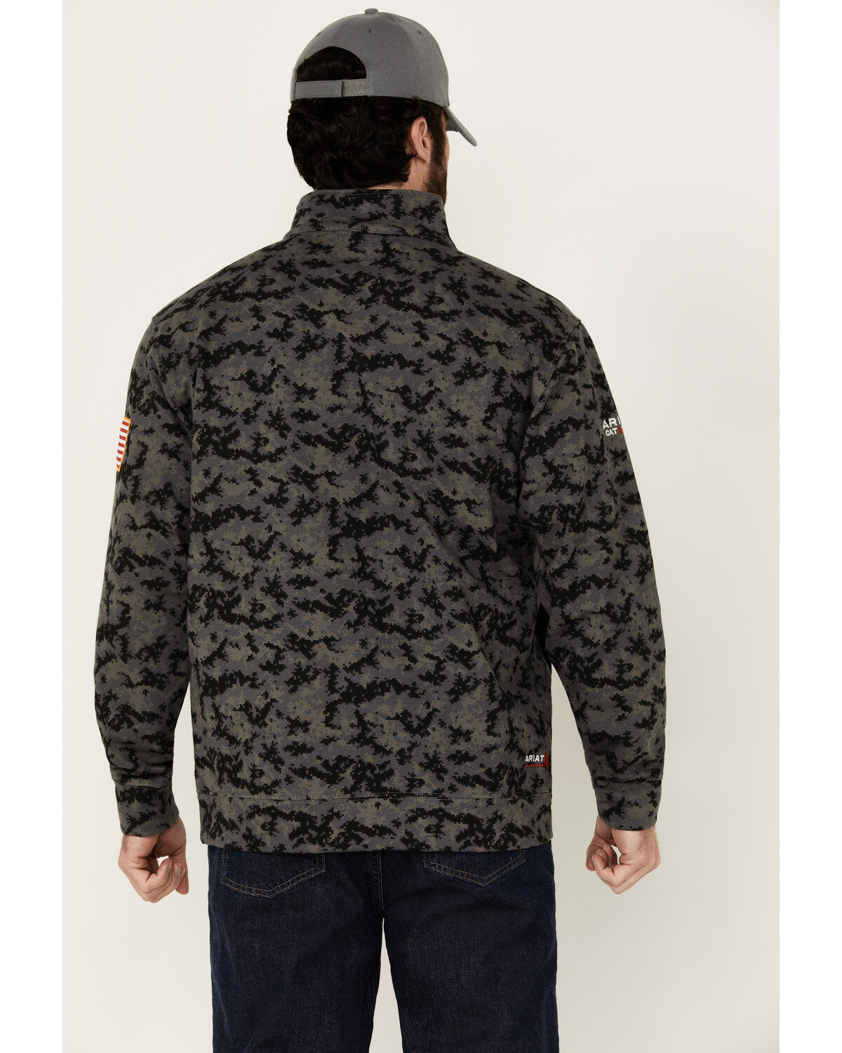 Image #4 - Ariat Men's FR Durastrech Fleece Camo Print 1/2 Zip-Up Pullover, Multi, hi-res