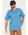 Image #1 - Carhartt Men's Loose Fit Heavyweight Logo Pocket Work T-Shirt, Blue, hi-res
