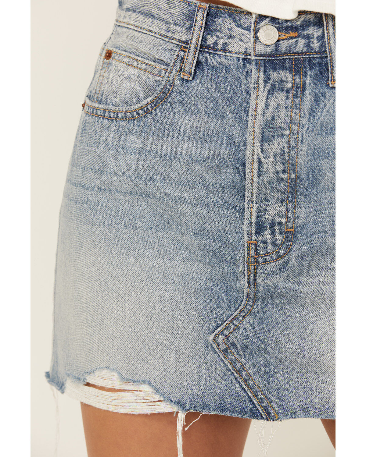 Product Name:  Cello Women's Medium Wash Mid Rise Denim Mini Skirt