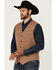 Image #2 - Powder River Outfitters Men's Plaid Print Wool Vest, Tan, hi-res
