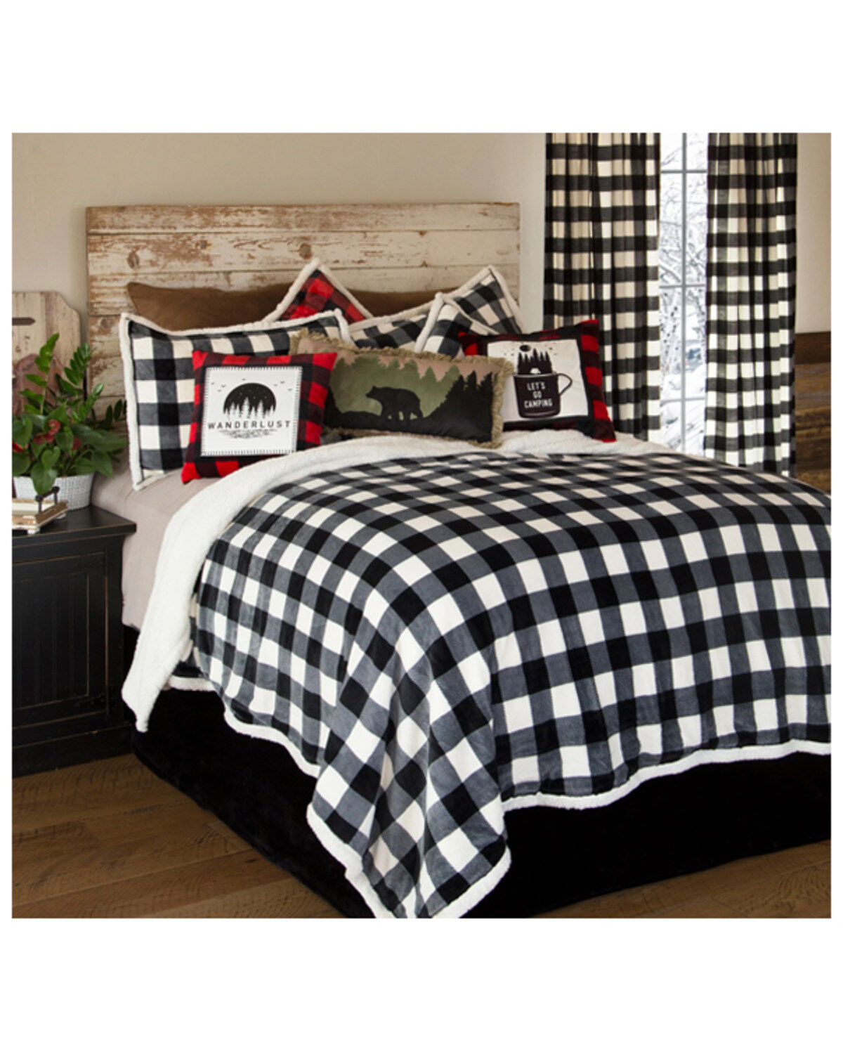 Image #1 - Carstens Home Lumberjack Plaid Print Twin Bedding Set, White, hi-res