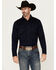 Image #1 - Blue Ranchwear Men's Rustler Solid Twill Long Sleeve Snap Stretch Western Work Shirt, Navy, hi-res