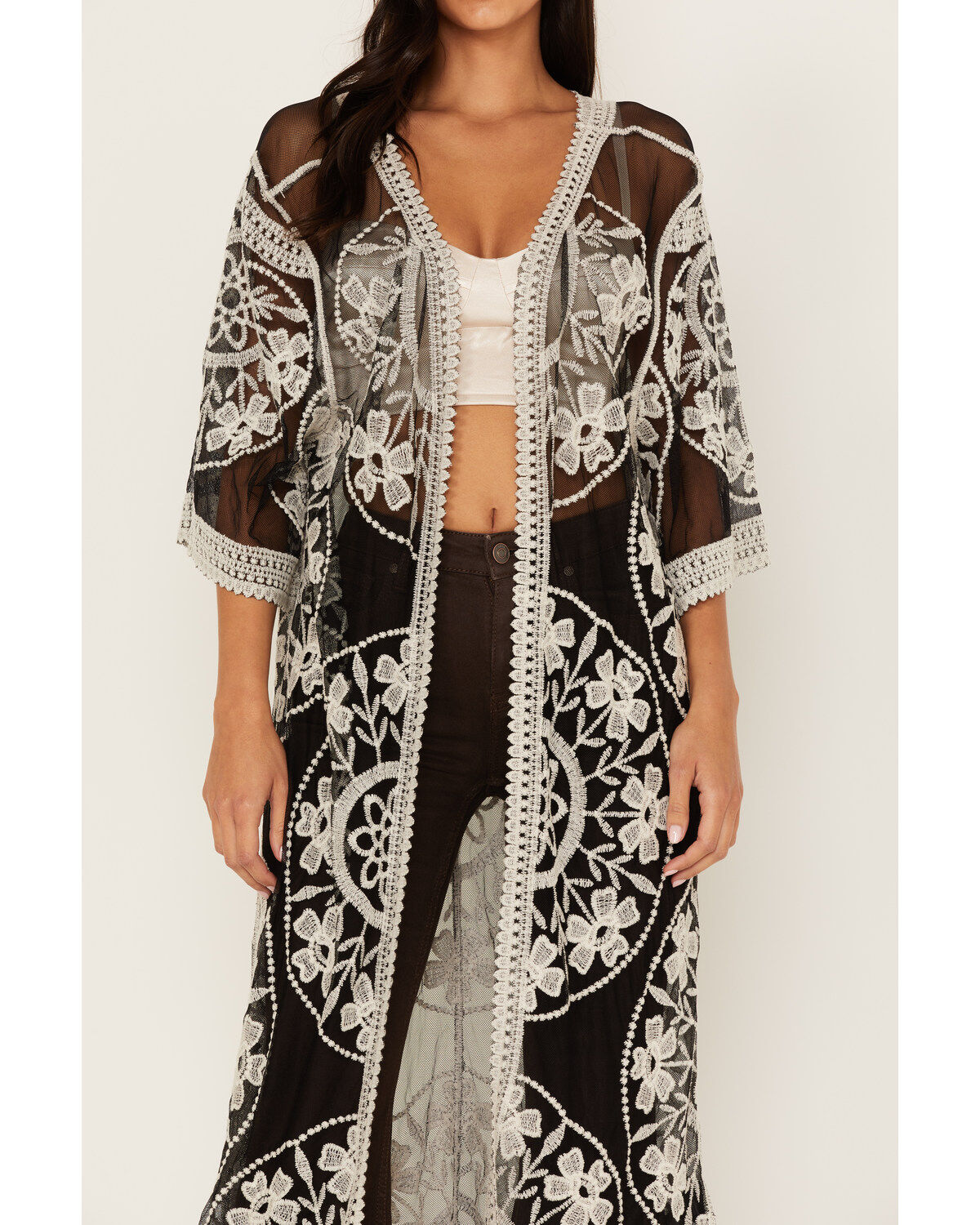 Image #3 - Shyanne Women's Floral Lace Kimono, , hi-res