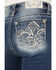 Image #2 - Miss Me Women's Dark Wash Mid Rise 34" Bootcut Stretch Denim Jeans, Dark Wash, hi-res