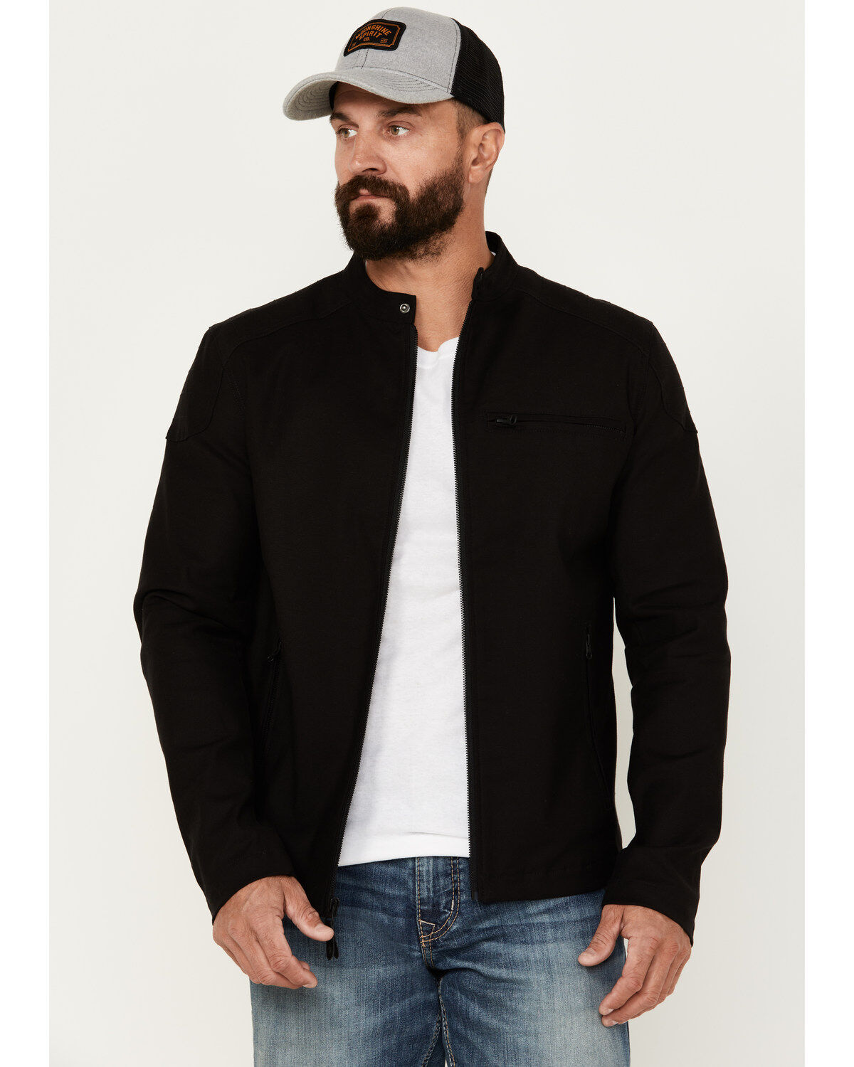 Image #1 - Moonshine Spirit Men's Motorcycle Flight Head Jacket, Black, hi-res