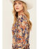 Image #4 - Beyond The Radar Women's Floral Print Tie Back Top, Multi, hi-res