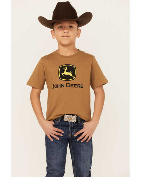 John Deere Little Boys' Trademark Logo Short Sleeve Graphic T-Shirt , Brown, hi-res