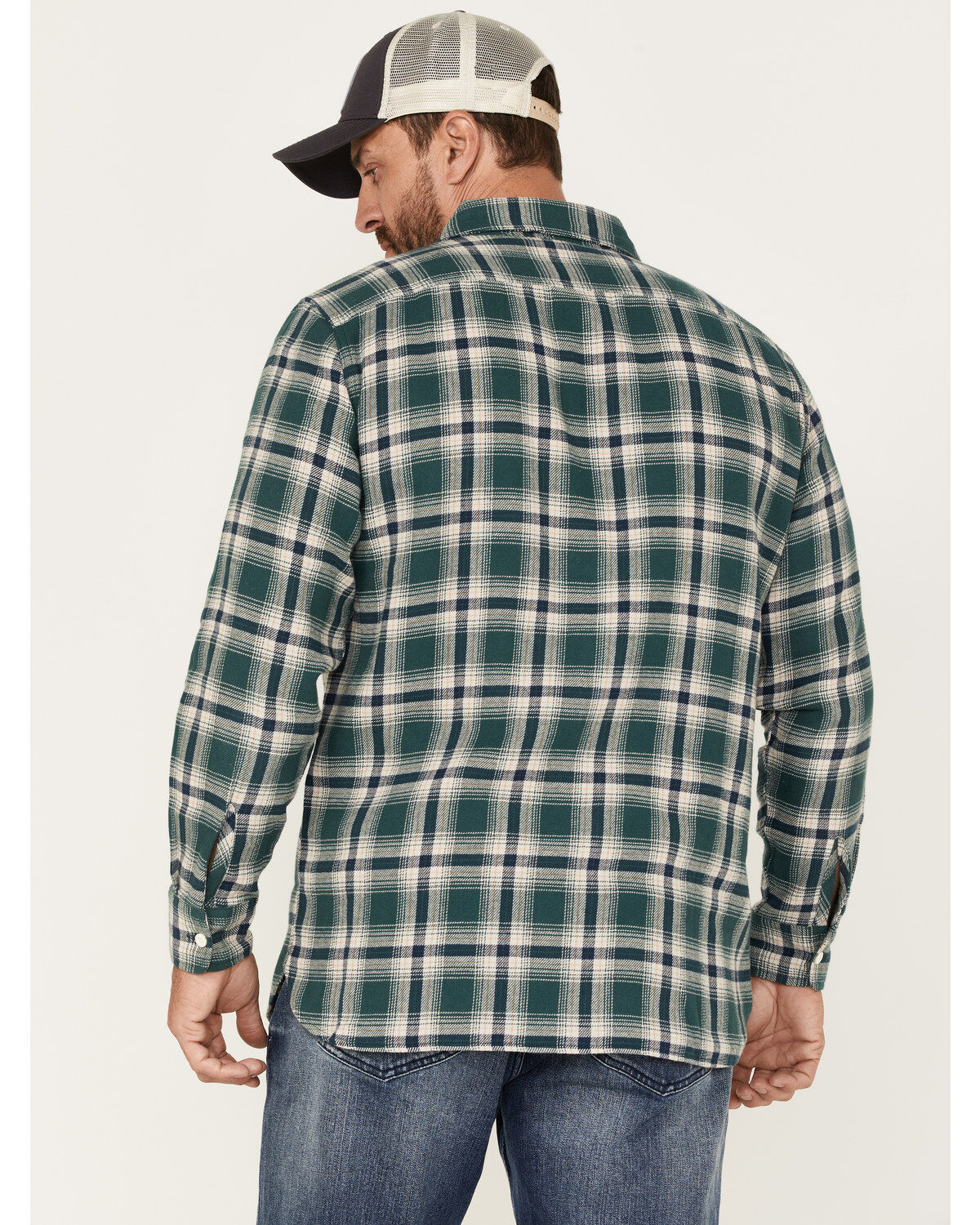 Image #4 - Levi's Men's Classic Worker Plaid Long Sleeve Button-Down Shirt, Dark Green, hi-res