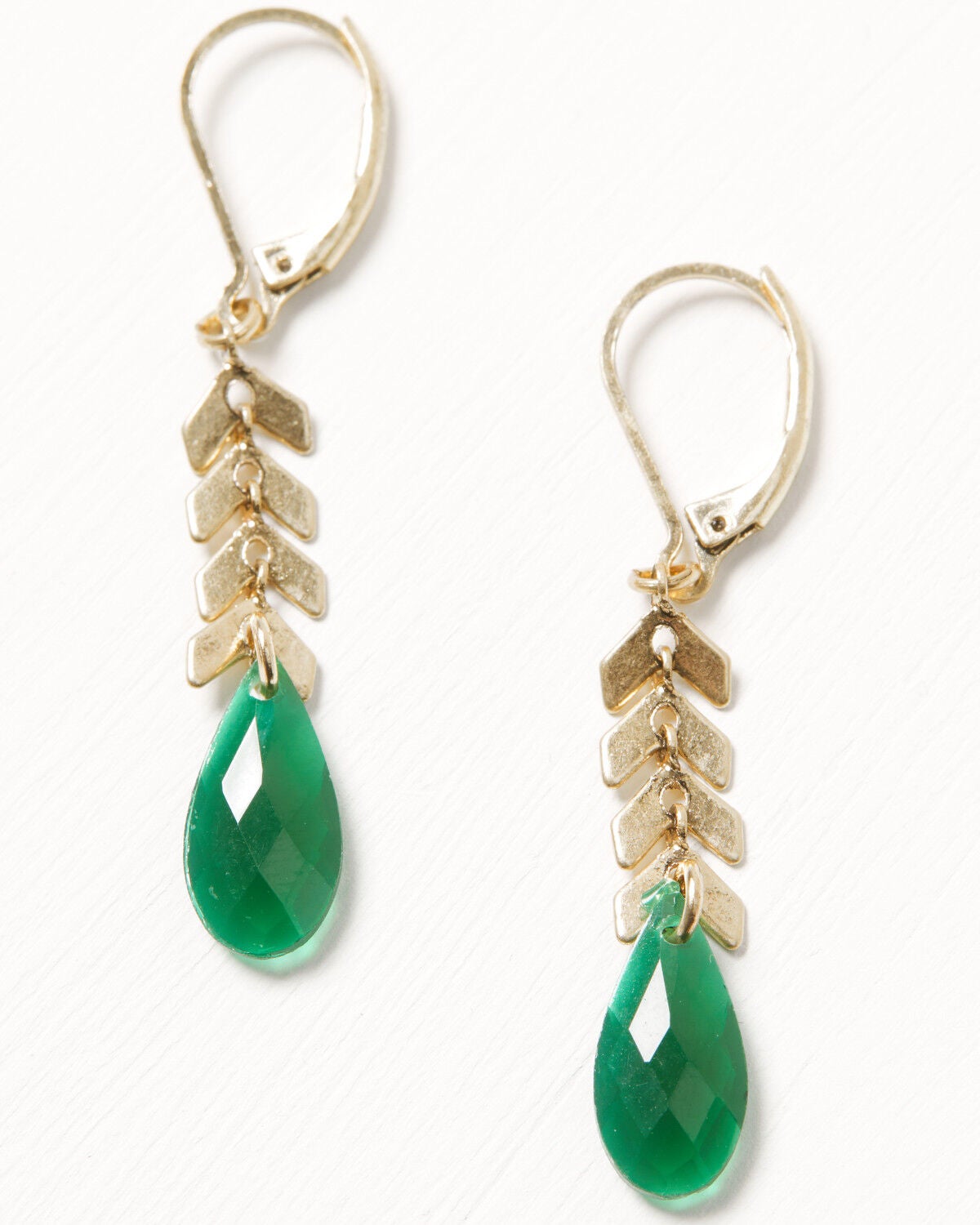Image #1 - Lainey Wilson Women's Stone Linear Earrings, Gold, hi-res