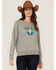 Ariat Women's R.E.A.L. Pacific Steerhead Sweatshirt , Heather Grey, hi-res
