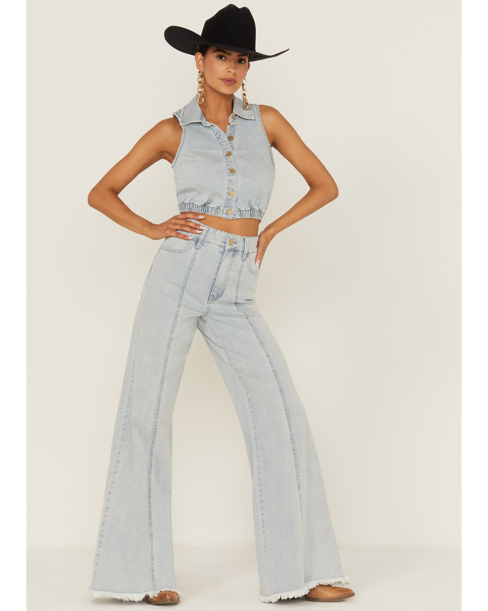 Mumu flare jeans top