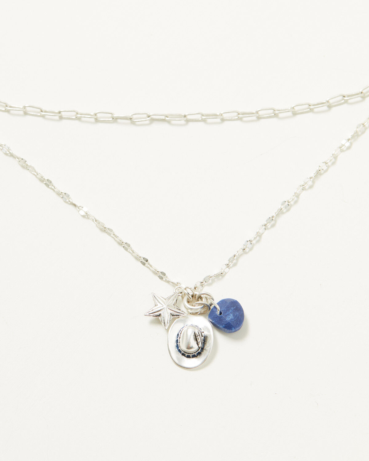 Image #1 - Lainey Wilson Women's Country Cool Hat Charm Layered Necklace, Silver, hi-res