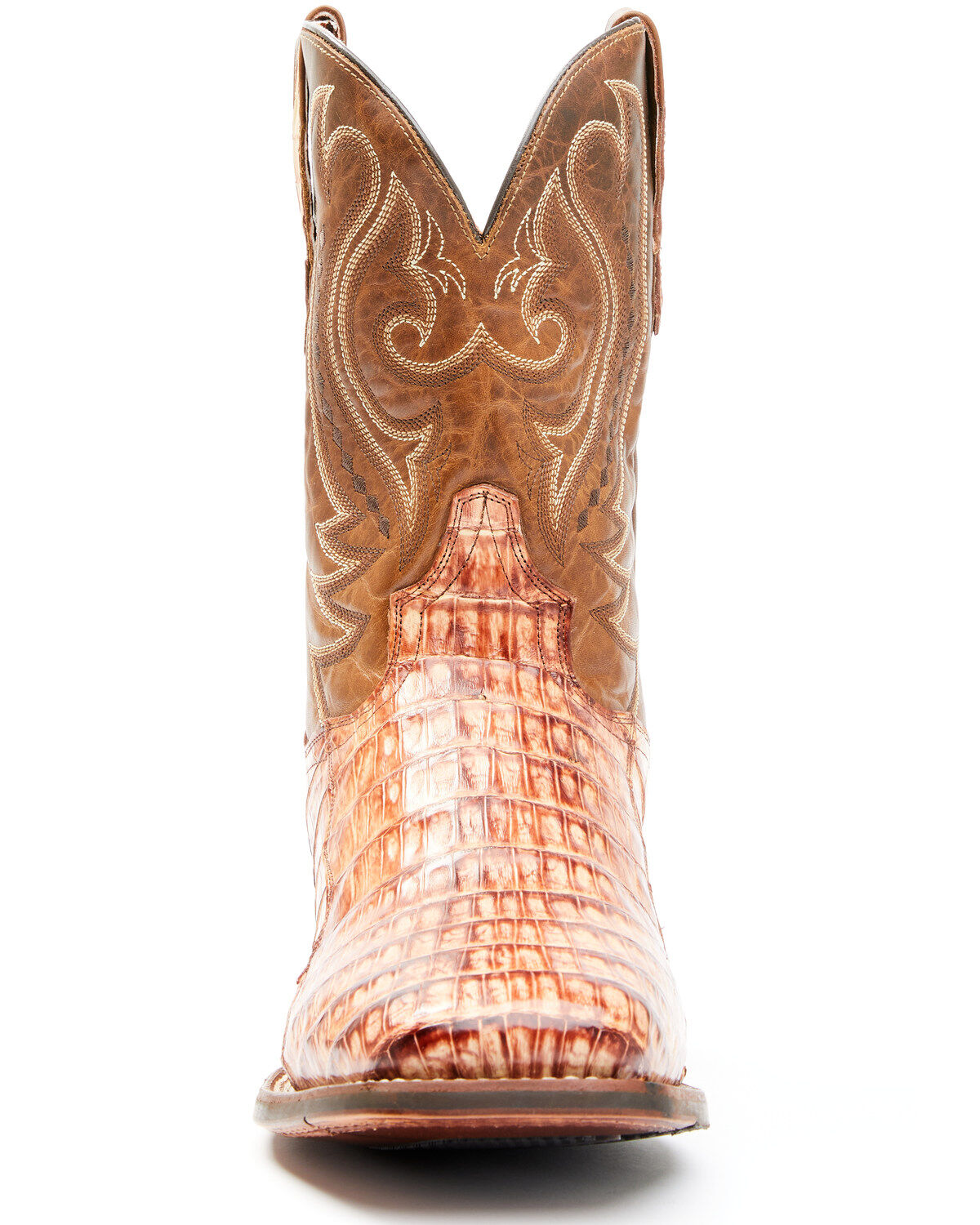 Image #4 - Dan Post Men's Tan Caiman Belly Western Boots - Broad Square Toe, Tan, hi-res