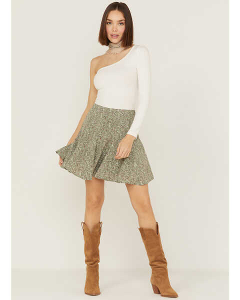 Wishlist Women's Ditsy Floral Mini Skirt, Green, hi-res