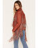 Image #2 - Cripple Creek Women's Beaded Fringe Hand Laced Snap Leather Jacket, , hi-res