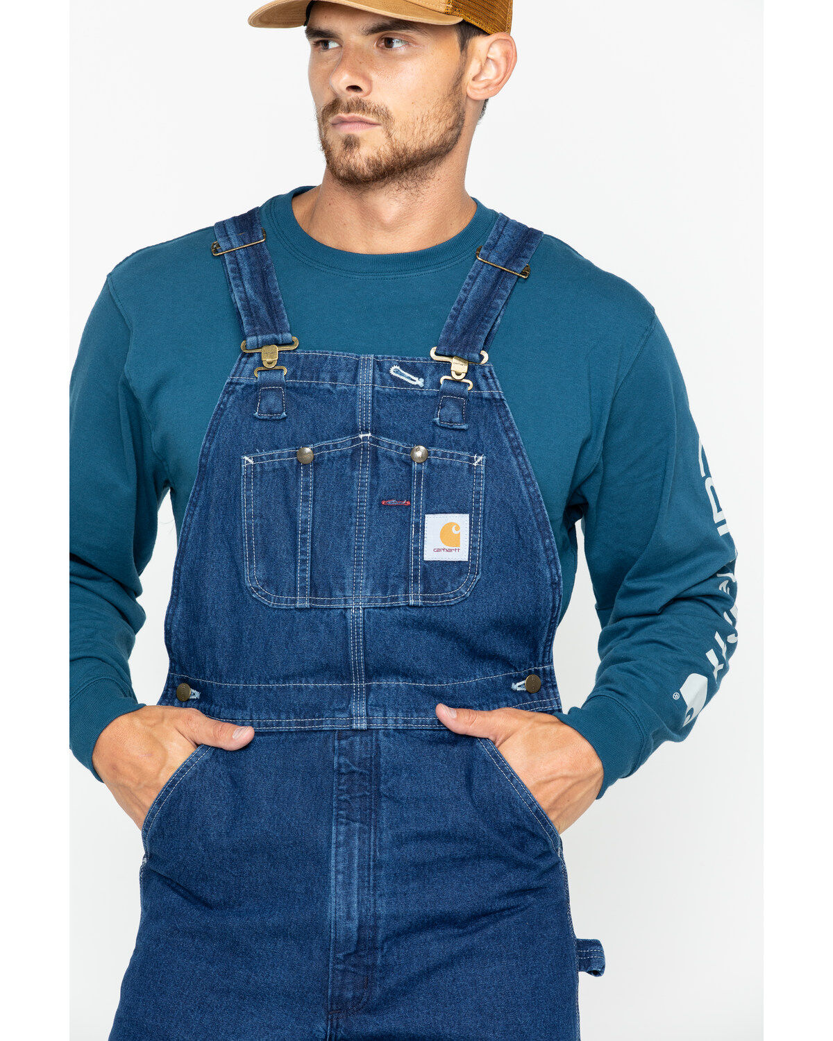 carhartt blue jean bibs