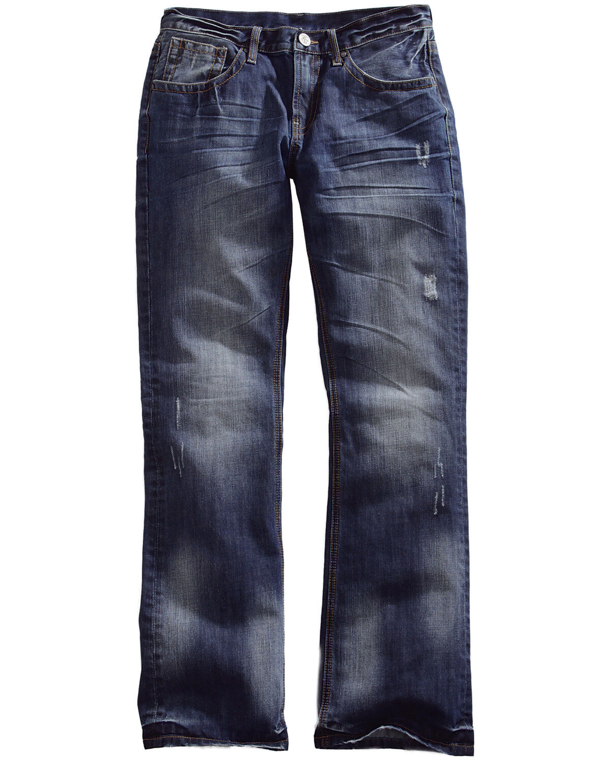 Image #1 - Tin Haul Men's Jagger Fit Two-Tone Stitch Bootcut Jeans, , hi-res