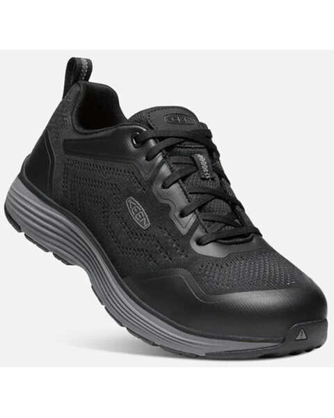 Keen Men's Sparta II Lace-Up Work Sneakers - Aluminum Toe, Black, hi-res