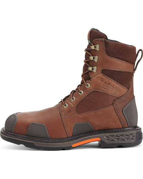 Image #2 - Ariat Men's Overdrive® 8" Wide Square Toe H20 CT Work Boots, Chestnut, hi-res