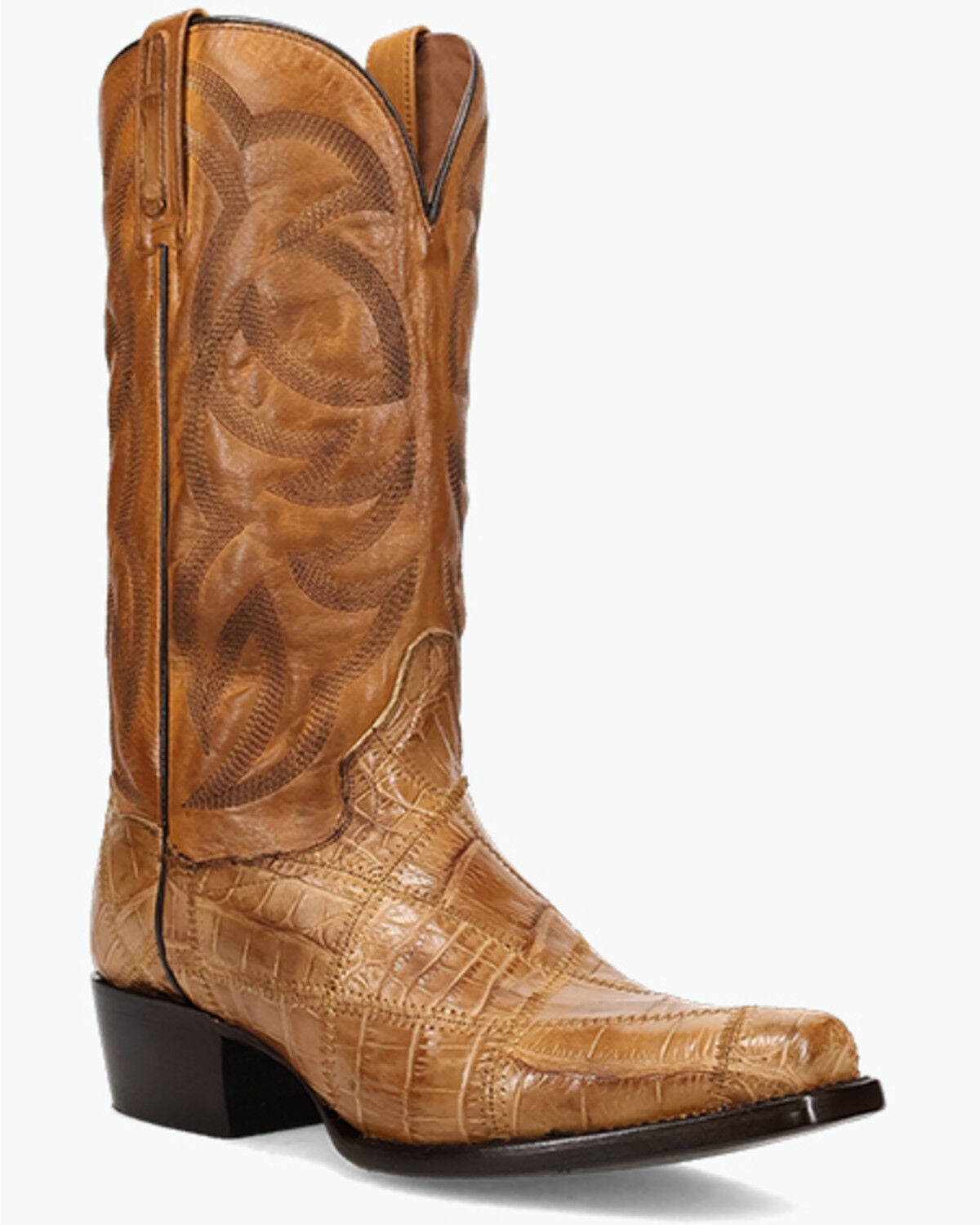 Dan Post Men's Exotic Alligator Western Boots - Square Toe, Tan, hi-res