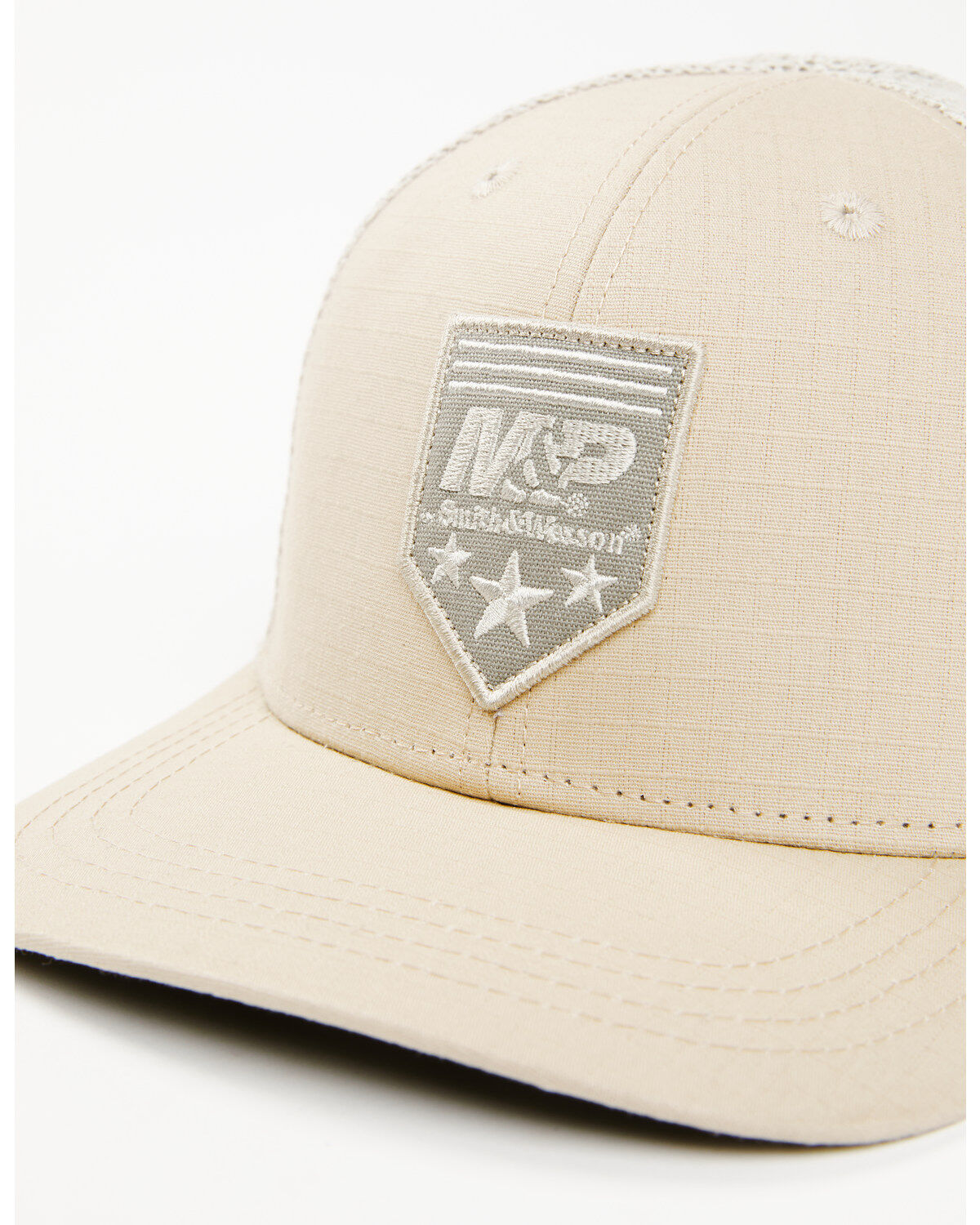 Image #2 - Smith & Wesson Men's M&P Range Ready Ripstop Trucker Hat, Light Grey, hi-res